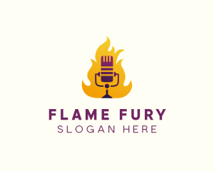 Flaming Podcast Studio logo design