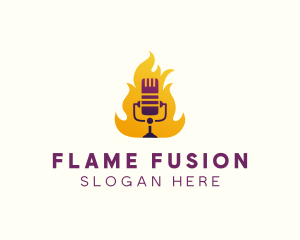 Flaming Podcast Studio logo design