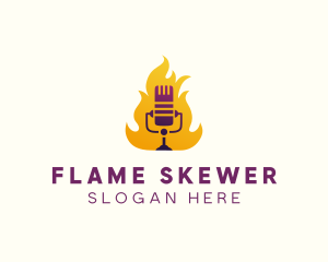 Flaming Podcast Studio logo design