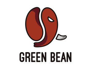 African Elephant Coffee Bean logo design