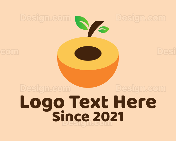 Sweet Peach Fruit Logo