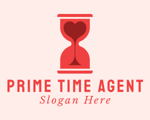 Red Hourglass Heart logo design