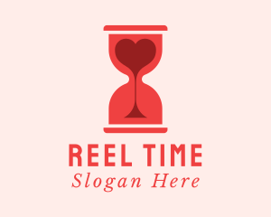 Red Hourglass Heart logo design