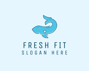 Swimming Fresh Fish  logo design