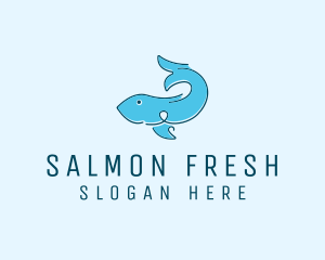 Swimming Fresh Fish  logo design