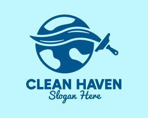 Clean Squeegee World  logo design