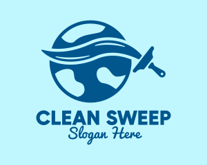 Clean Squeegee World  logo design