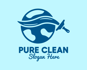 Clean Squeegee World  logo design