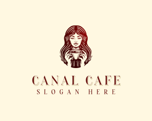 Woman Coffee Cafe logo design