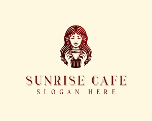 Woman Coffee Cafe logo design