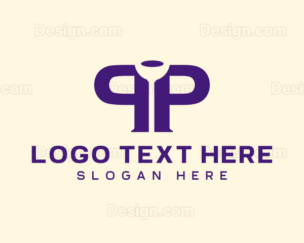 Plumber Plunger Letter P Logo