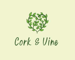 Vine Heart Plant logo design