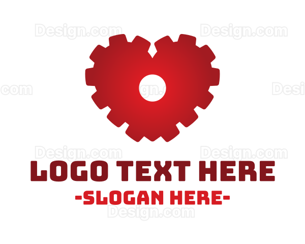 Red Mechanical Heart Logo