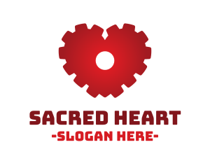 Red Mechanical Heart logo design