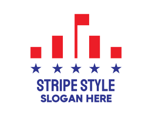 Stars & Stripes Flagpole logo design