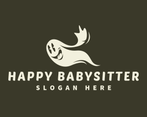 Halloween Happy Ghost logo design