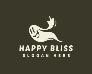 Halloween Happy Ghost logo design