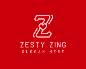 Dating Heart Letter Z logo design