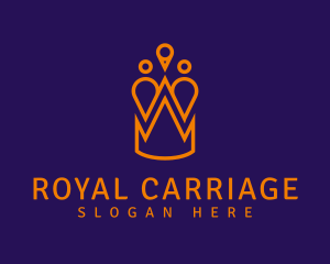 Royal Crown Location Pin logo design