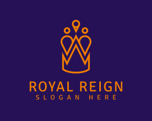 Royal Crown Location Pin logo design