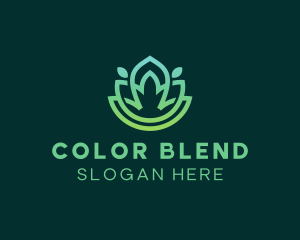 Gradient Green Flower Outline logo