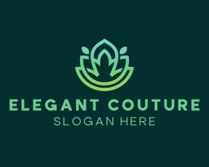 Gradient Green Flower Outline logo design