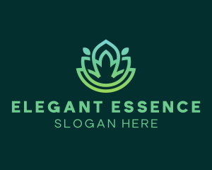 Gradient Green Flower Outline logo design