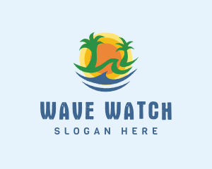 Palm Tree Beach Sun logo