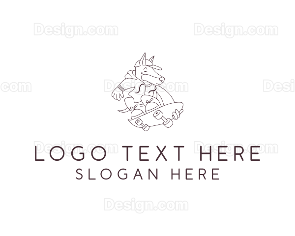 Dog Pet Skateboard Logo