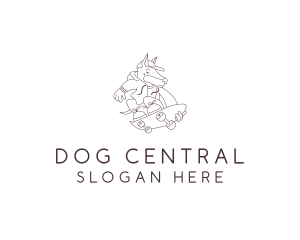 Dog Pet Skateboard logo design