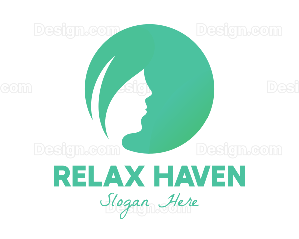 Leaf Woman Hair Logo