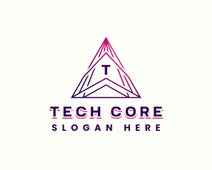 Geometric Triangle Pyramid logo design