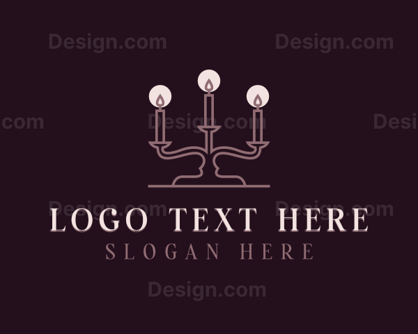 Candle Candelabra Decor Logo