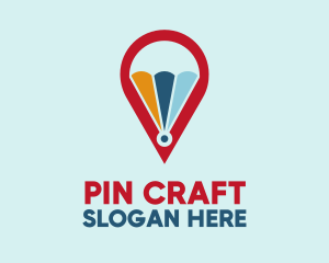 Pin Location Parachute  logo design