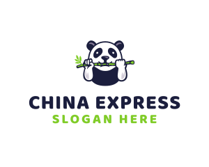 Wildlife Panda Bamboo logo design