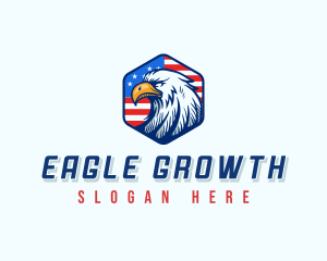 Patriotic Eagle Flag logo design