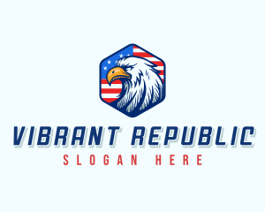 Patriotic Eagle Flag logo design