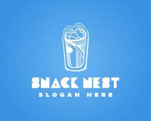 Blue Wrap Snack logo design