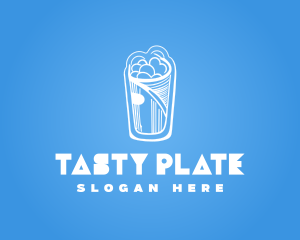 Blue Wrap Snack logo design