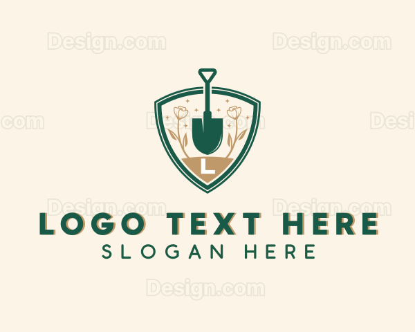 Plant Landscaping Shovel Logo