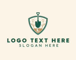 Plant Landscaping Shovel Logo