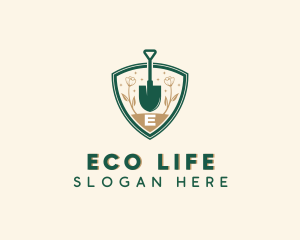 Plant Landscaping Shovel logo design