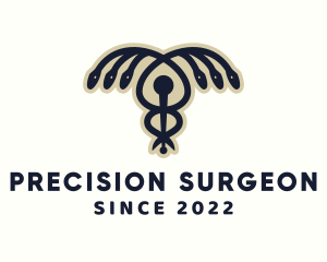 Medical Snake Caduceus logo design