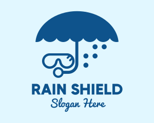 Umbrella Scuba Diver logo design