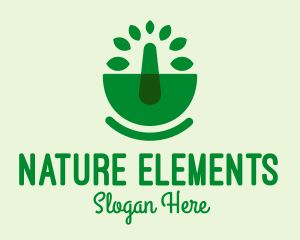 Nature Mortar & Pestle  logo design