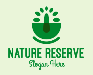 Nature Mortar & Pestle  logo design