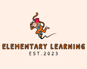 Pencil Monkey Learning logo design