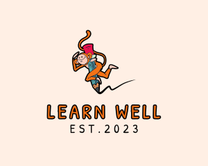 Pencil Monkey Learning logo design