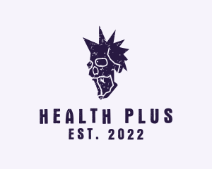 Punk Mohawk Skull logo