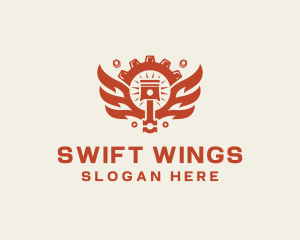 Piston Wings Gear logo design